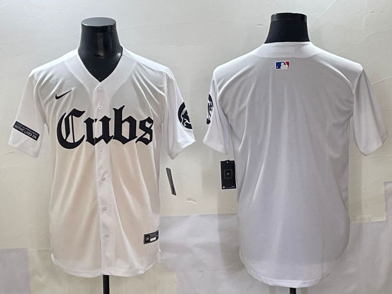 Men 2025 Chicago Cubs Blank White Five generations Joint Name Nike MLB Jersey style 3->chicago cubs->MLB Jersey